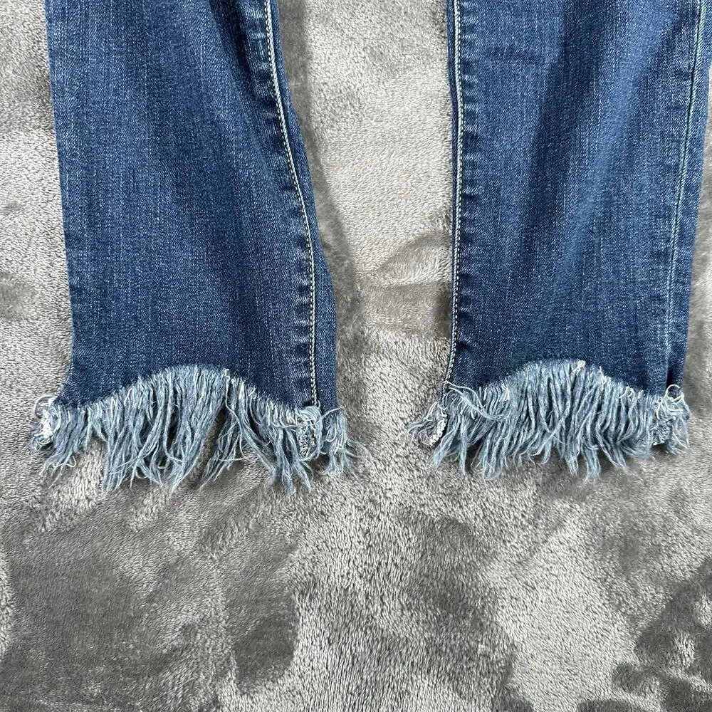 SP Black Label‎ Jeans Women's 29 Blue Mid-rise Skinny Distressed Raw Hem Pants